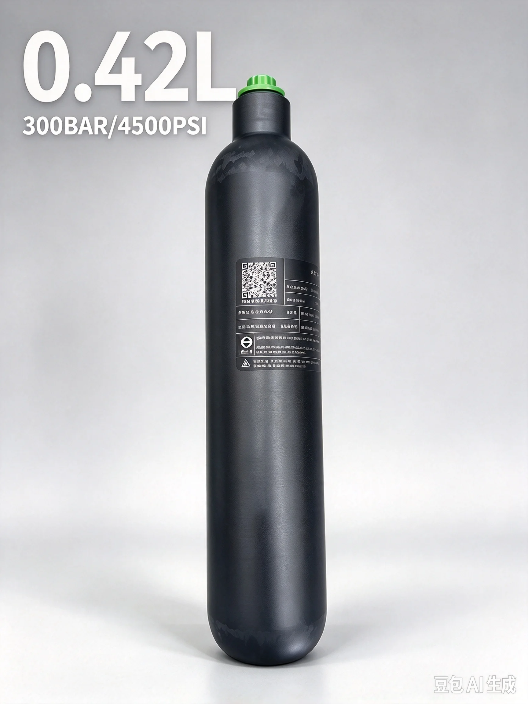 420cc/0.42L HPA da fibra do carbono, cilindro de gás de alta pressão, caça do mergulho de FX, M18, 1,5, 4500Psi, 300Bar, 30Mpa