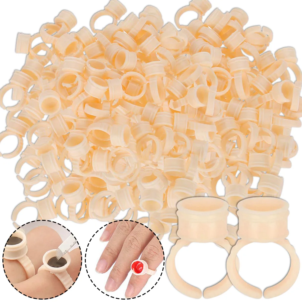 

1000/500/100PCS Disposable Tattoo Ink Ring Cups Silicone Tattoo Ink Ring Holder Container for Microblading Eyebrow Lip Makeup