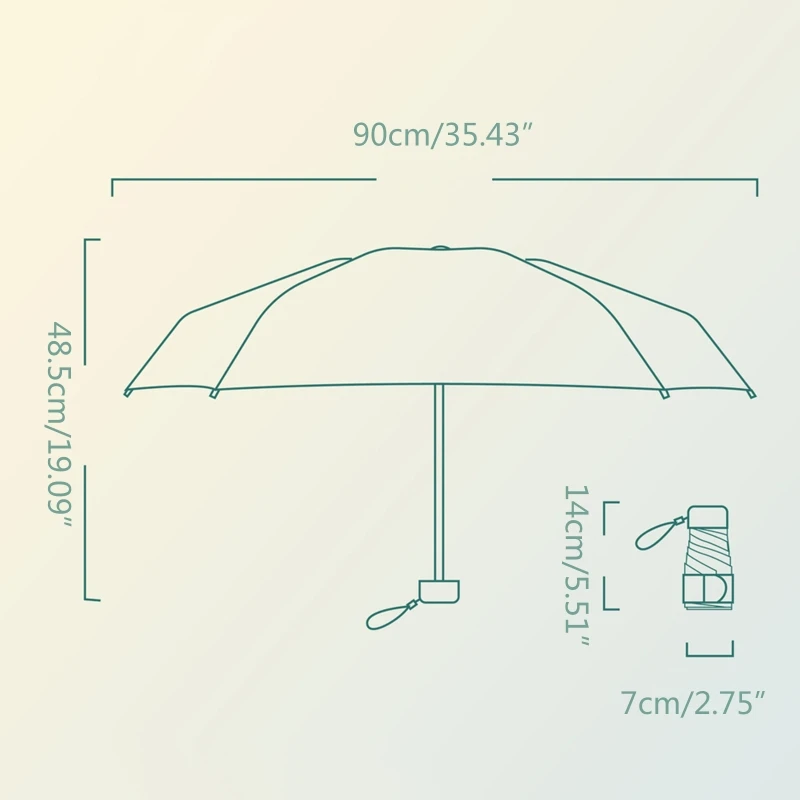 K92A Mini Parasol UV Folding Umbrella Women\'s Umbrella Male Man Female Sunshade Rain capsule Umbrella Pocket 14cm/5.51in