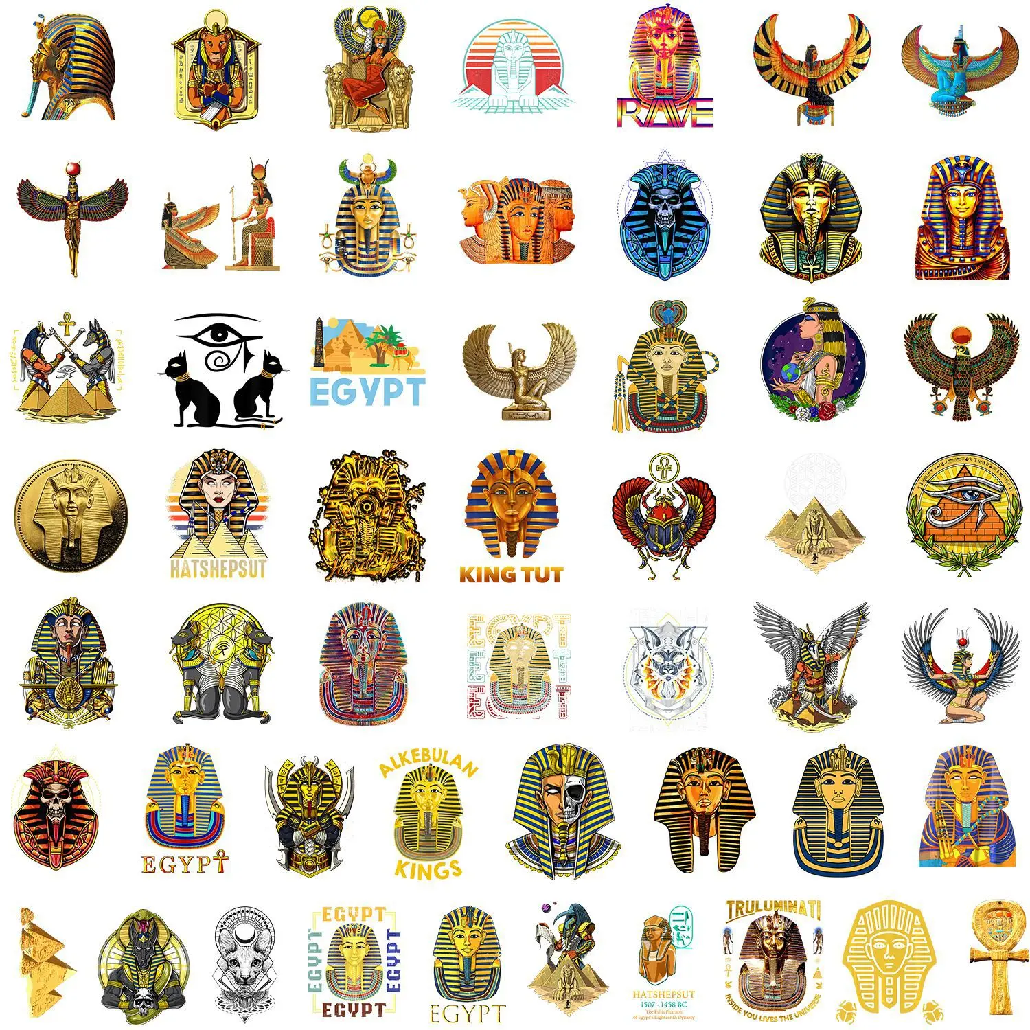 50Pcs Ancient Egypt Pharaoh Series Graffiti Stickers Suitable for Laptop Helmets Desktop Decoration DIY Stickers Toys Wholesale