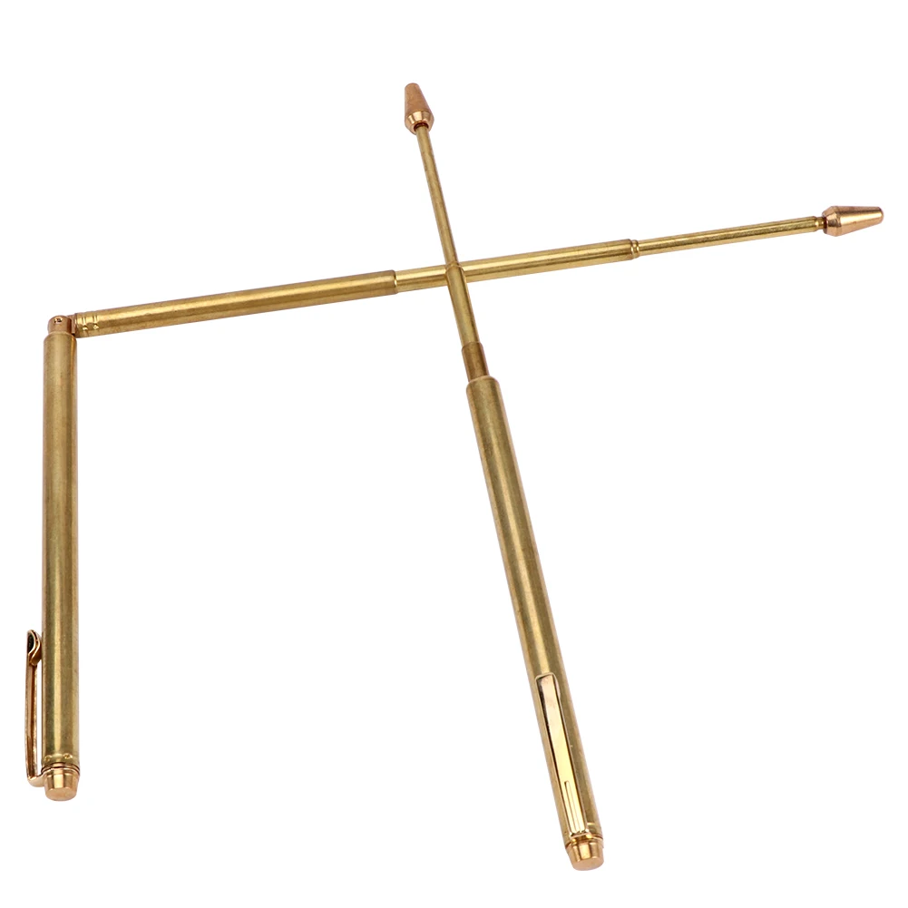 1 Pair Brass Dowsing Rods 57cm Adjustable Psychic Detector For Water Vein Hunting Gold Industrial Metal Detectors Tools