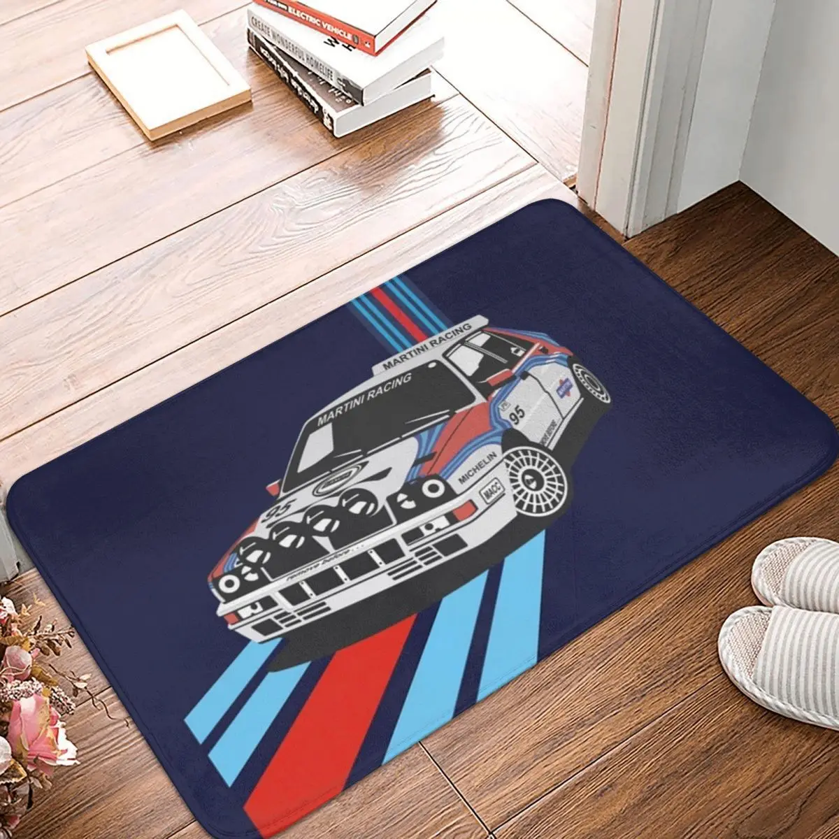 Lancia Martini Racing World Rally Champion Anti-slip Doormat Floor Mat Carpet Rug for Entrance Home Bathroom Footpad Mats