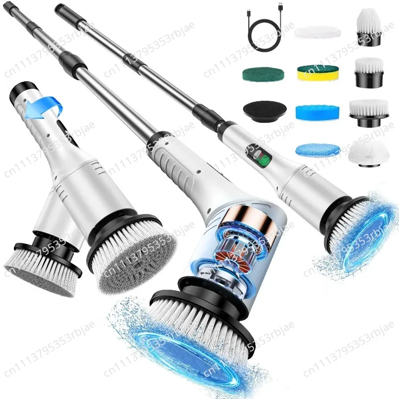 Multifunctional Electric Handheld Garden Cleaning Brush with Digital Display, Dual-purpose Outdoor Surface Scrubber Tool