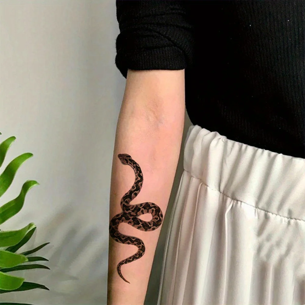 1pc Snake Tattoo Sticker, A Temporary Tattoo Symbolizing Wisdom, Mystery, and Power, Suitable for Both Men and Women