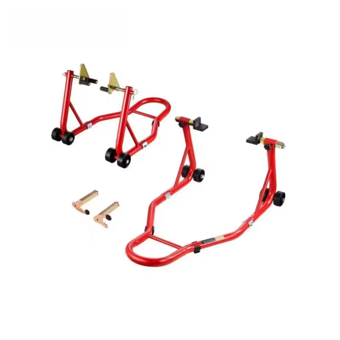 SucceBuy Motorcycle Stand Lift 850lbs Front Rear Combo Stand Lift Front Wheel Dual-Fork Stand Rear U+L Fork Swingarm Spool Stan