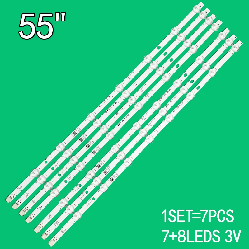 バックライト付きLEDストリップライト,7個,17dl55ner1,フィリップス対応の,55hfl2879t/12 toshiba 55v6763da 55u6863db 55vl5a63d jitVC,LT-55C870 l