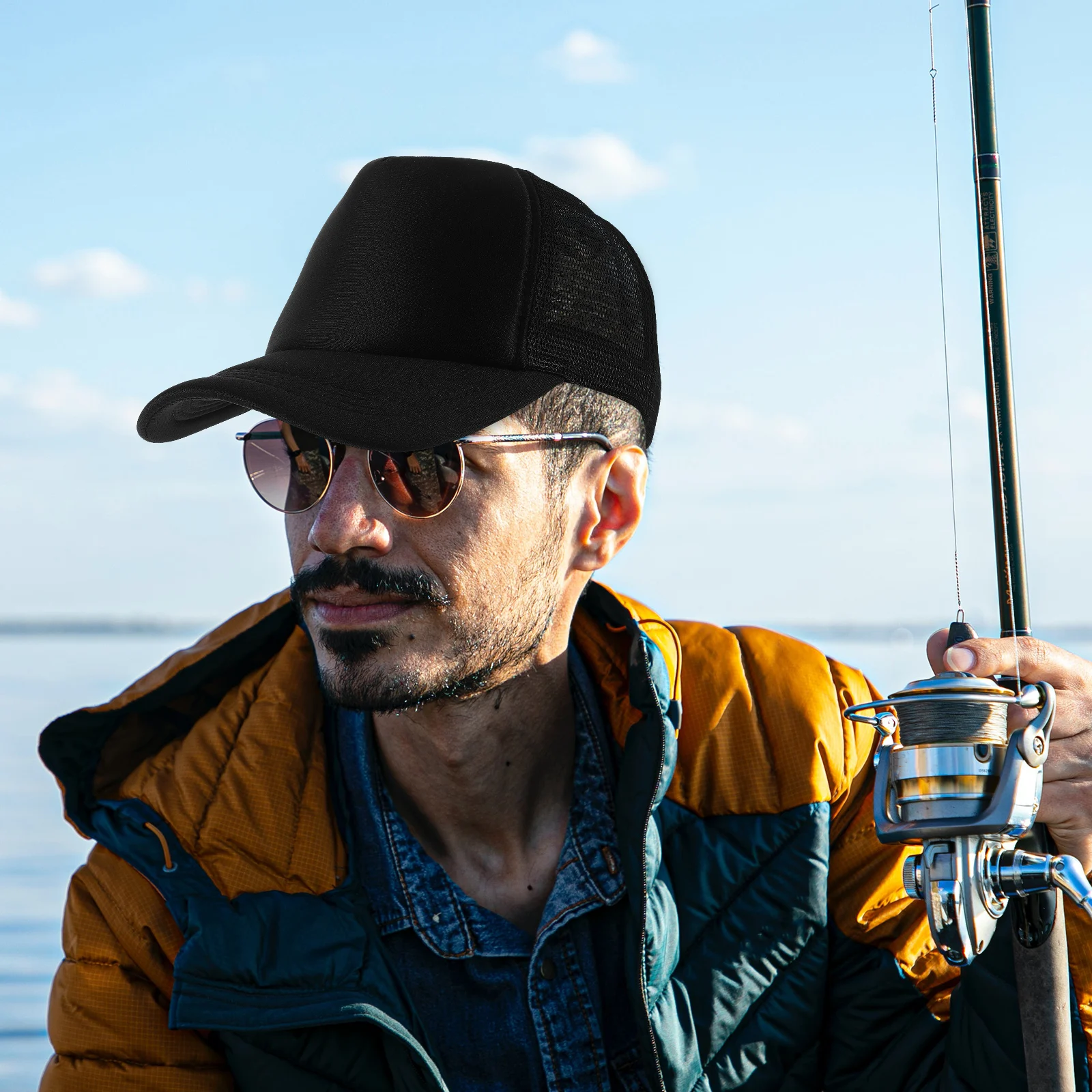 10 قبعات بيسبول شبكية فارغة سوداء للجنسين من البوليستر DIY قبعات نقل الحرارة قبعة قابلة للتنفس للأنشطة