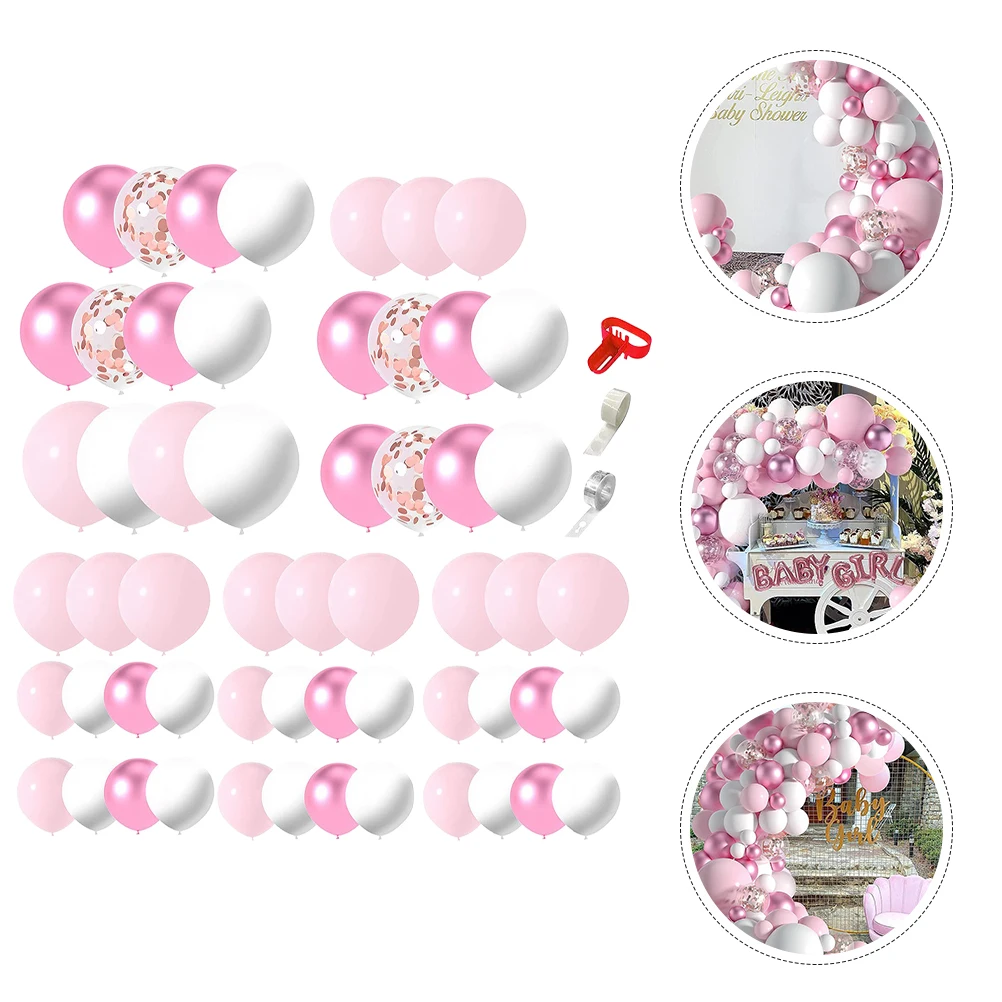 

Balloon Chain Set Colorful Birthday Party Decorations Matte Supplies Emulsion Balloons