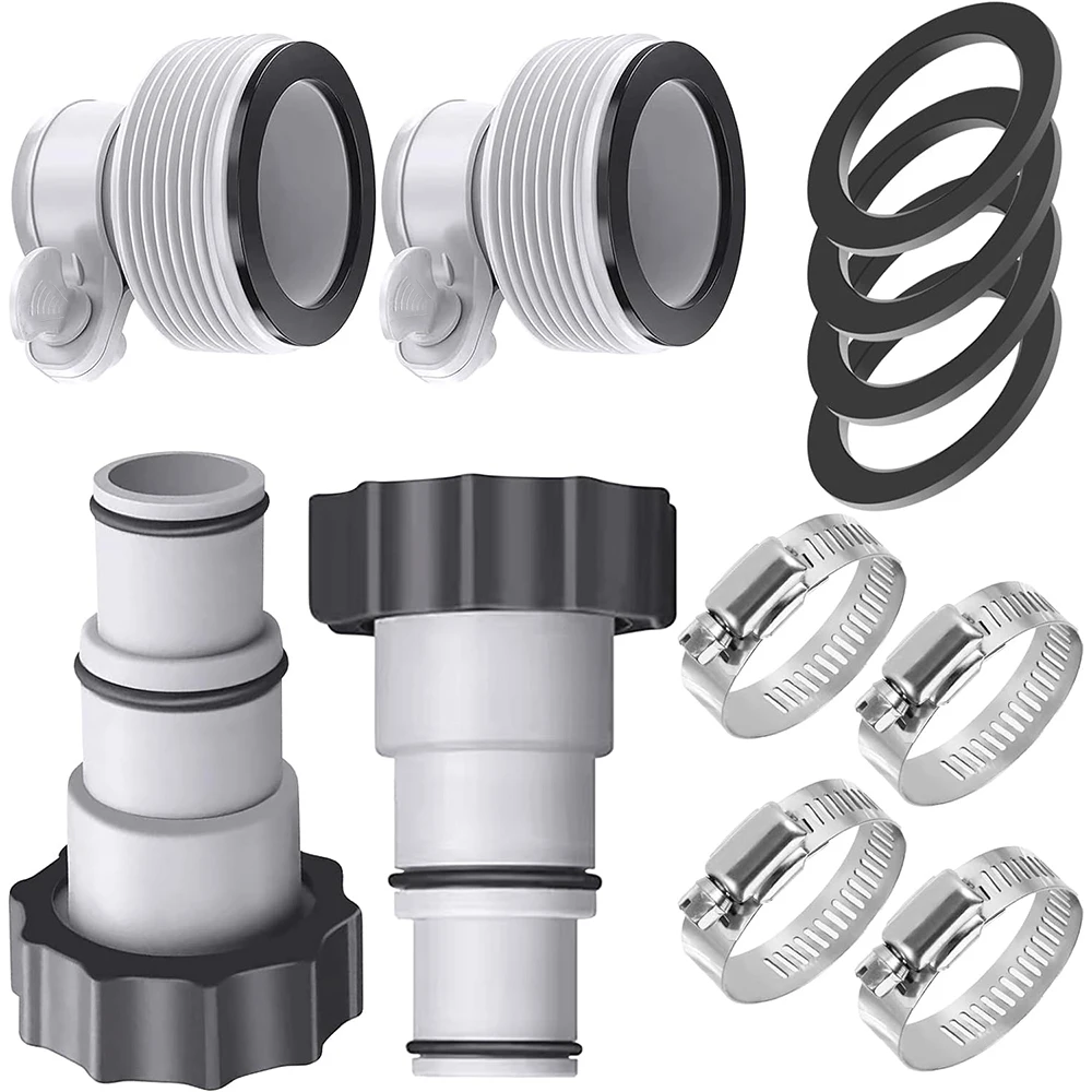 4PCS Pool Hose Adapter for Intex Hayward Pump Threaded Heavy Duty Chlorine Resistant Conversion Adapter Fitting for Swimmin Pool