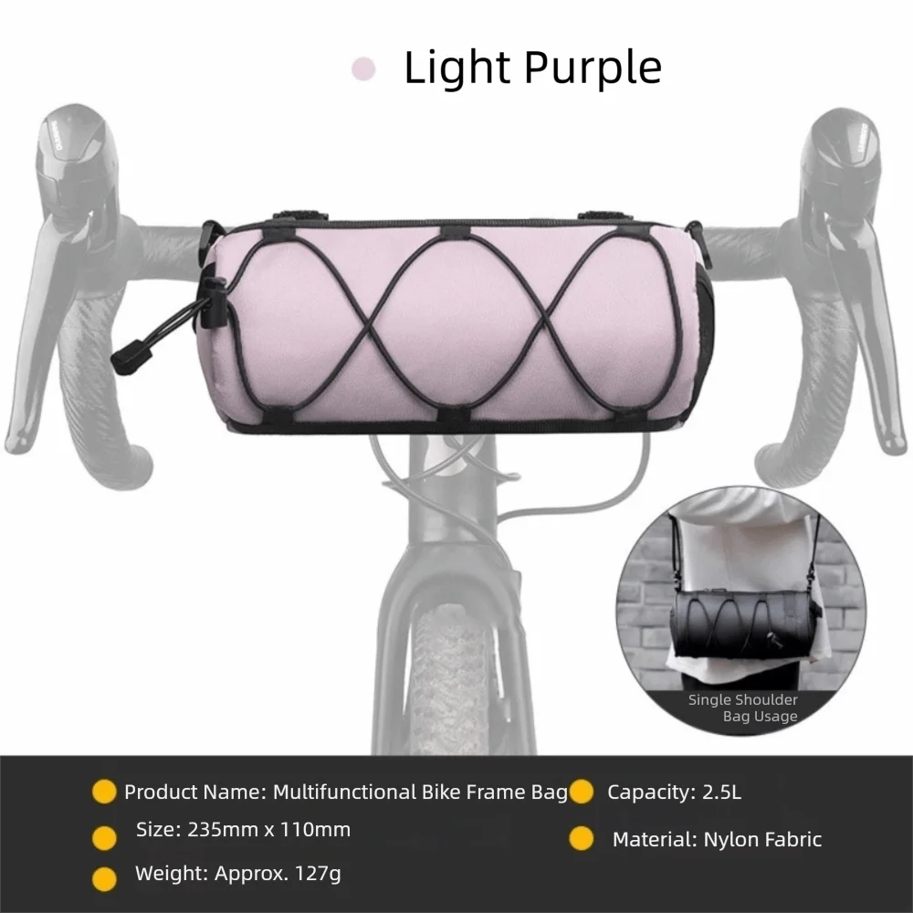 Multi-Functional Cycling Bag Oxford Fabric Large Capacity Bicycle Storage Bag Front Frame Elastic Band Cycling Frame Tube Bag