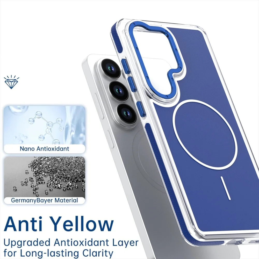Nowe silikonowe etui w jednolitym kolorze z magnesem do Magsafe dla Samsung S26 Ultra S25 FE S24 S23 A16 A17 5G, odporne na wstrząsy, ochronne. — zdjęcie produktu 5