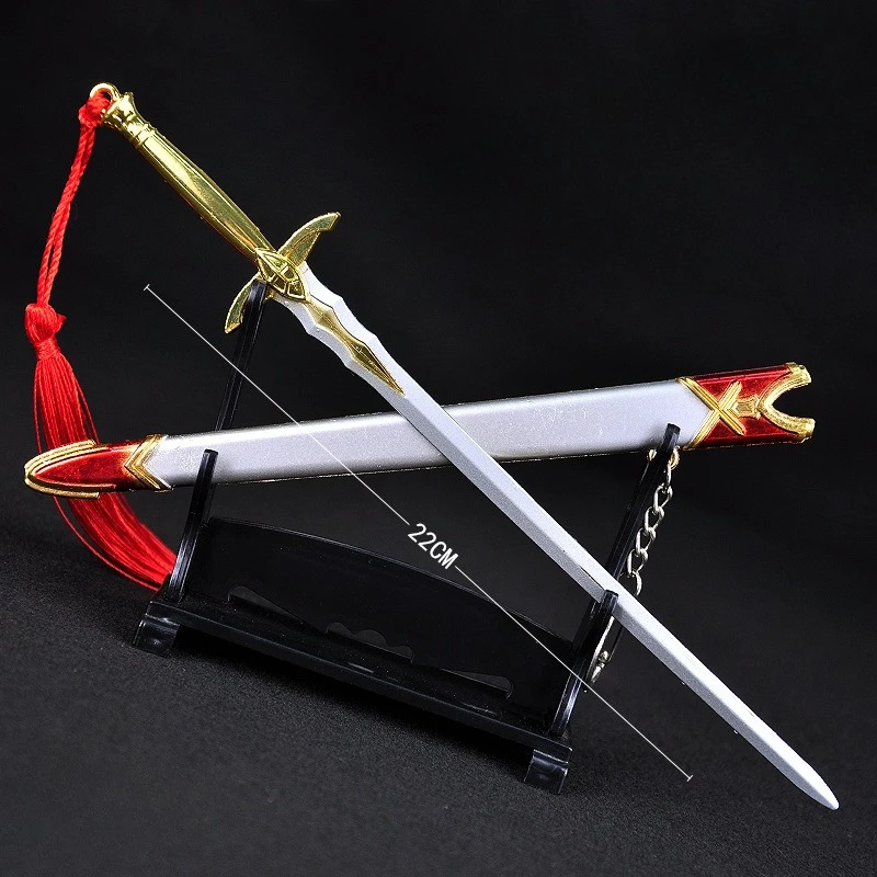 22 センチメートル新アートボス剣ゲームフィギュア周辺小道具金属モデル職人技デスクトップ装飾装飾品誕生日ギフトおもちゃ