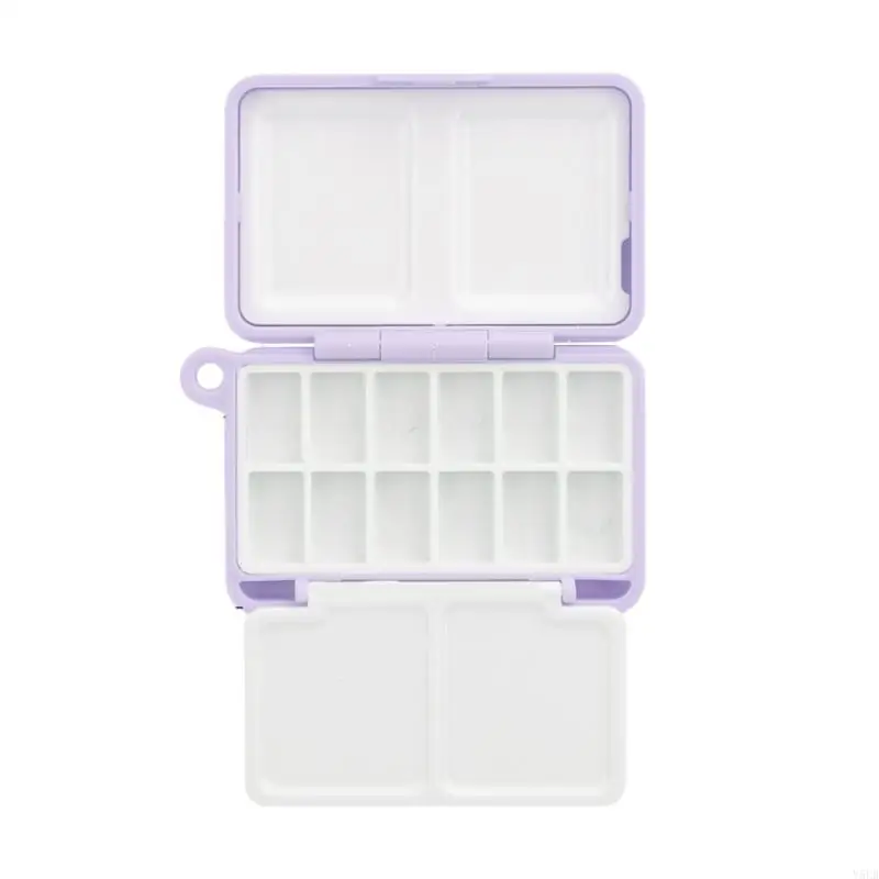 Y5LB Travel Watercolor Paint Tray Plastic Painting Box with Pan Mini Paint Small Paint Storage Case For Art