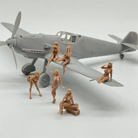 1/72 Scale WW2 Sexy Poster Girl 6 Figures Captain Army and BF109 Fighter Jet Resin Model Miniature War Military Diorama