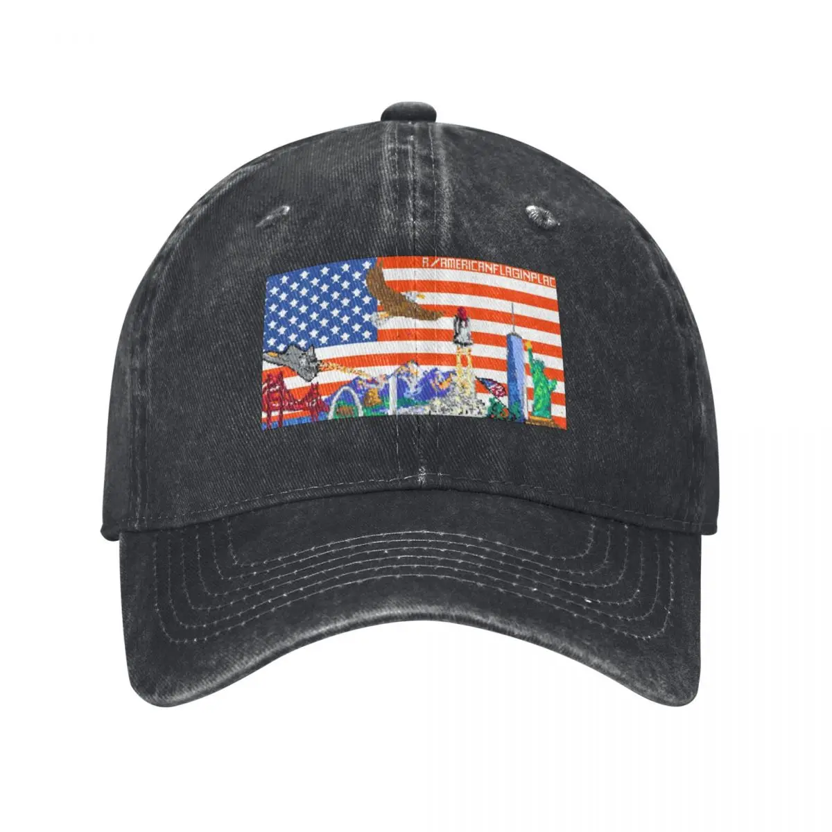 r/AmericanFlagInPlace 2022 Final Result Merch Baseball Cap Hat Beach Hat Man For The Sun Golf Trucker Cap Men Golf Wear Women's