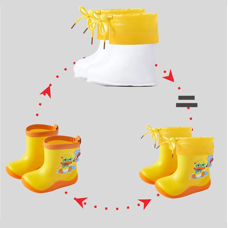 Kids Rain Boots Rubber Boots Toddler Baby Rainboots Waterproof Children Shoes Girls Boys Cartoon Water Rain Shoes