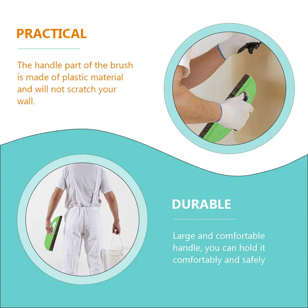 Wallpaper Hanging Brush with Thick Bristles & Ergonomic Handle for Bubble-Free Application