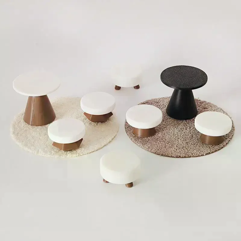 4Pcs Dollhouse Simulation Table Model Ornament Handmade DIY Stool Scene Home Decoration Mini Toys Doll House Accessories