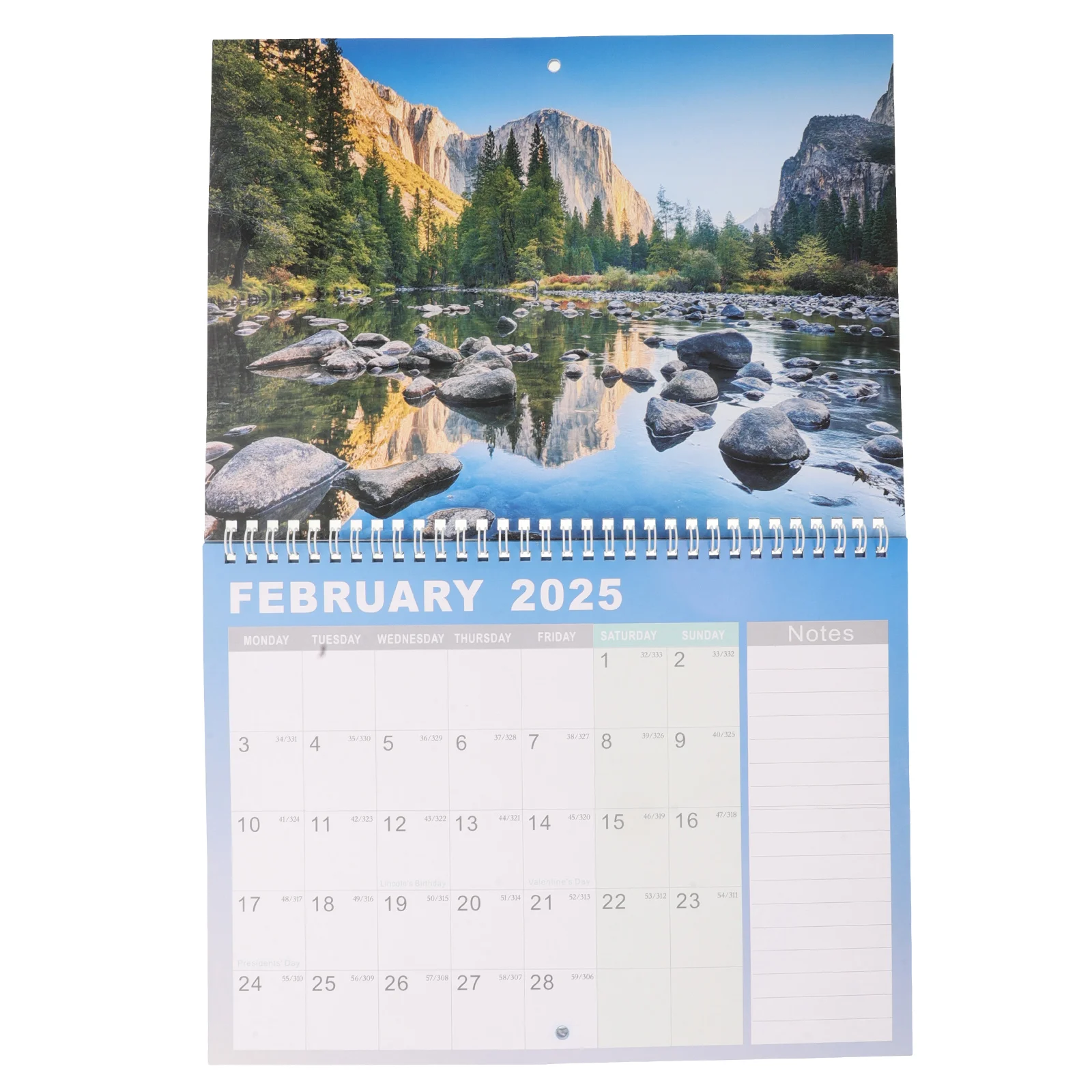 

Landscape Calendar Weekly Planner Date to Turn Ornaments for Living Room Modern Paper 2025 Wall Decor Spiral Binding