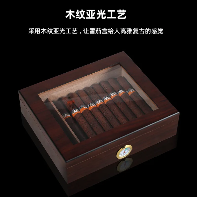 Home Vintage Cedar Wood Cigar Box Sealed Humidor Cigar Storage Portable Travel Case