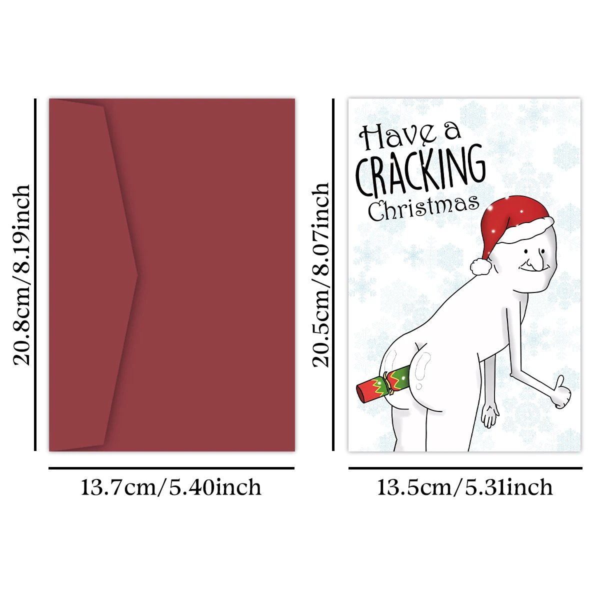 1PC Funny Christmas Card with Envelope,Have a Cracking Christmas Card for Women,Men,Friends,Cheeky Christmas Greeting Gifts Card