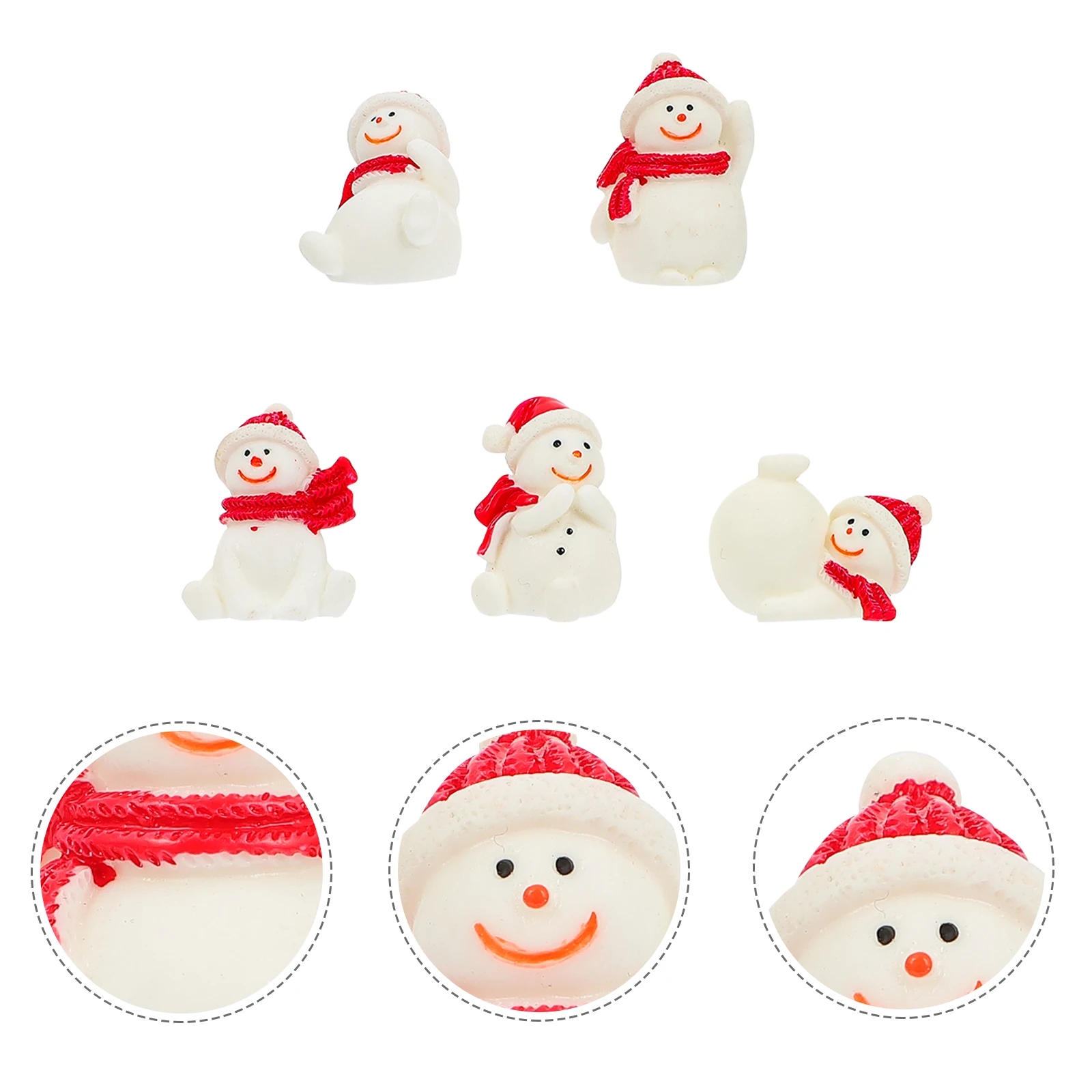 5개입 눈사람 레진 수족관 장식 크리스마스 테마 어항 장식품 어항 조경 장식 레진 수족관 장식