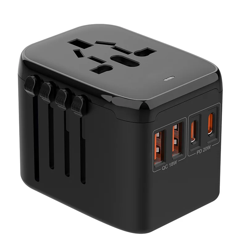 Imagem -05 - Adaptador de Energia Dual Tipo-c para Carregamento Rápido Adaptador de Viagem Internacional 2usb ue Reino Unido Eua Austrália Plug