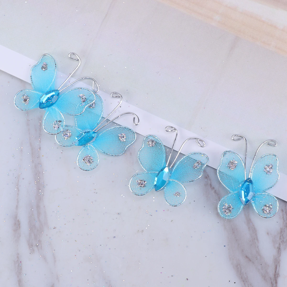 

50pcs Simulation Butterfly Diy Craft Decoration Wedding Home Party Decorations For Bedroom Living Room Sky Blue