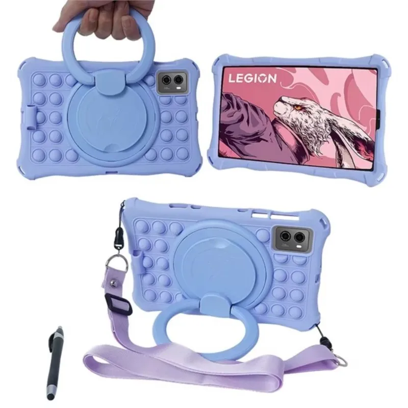 لينة سيليكون شل الاطفال الحال بالنسبة لينوفو Y700 2025 TB-321FU Legion Y700 Gen 2 TB-320FU 2023 حافظة 360 الدورية حامل غطاء