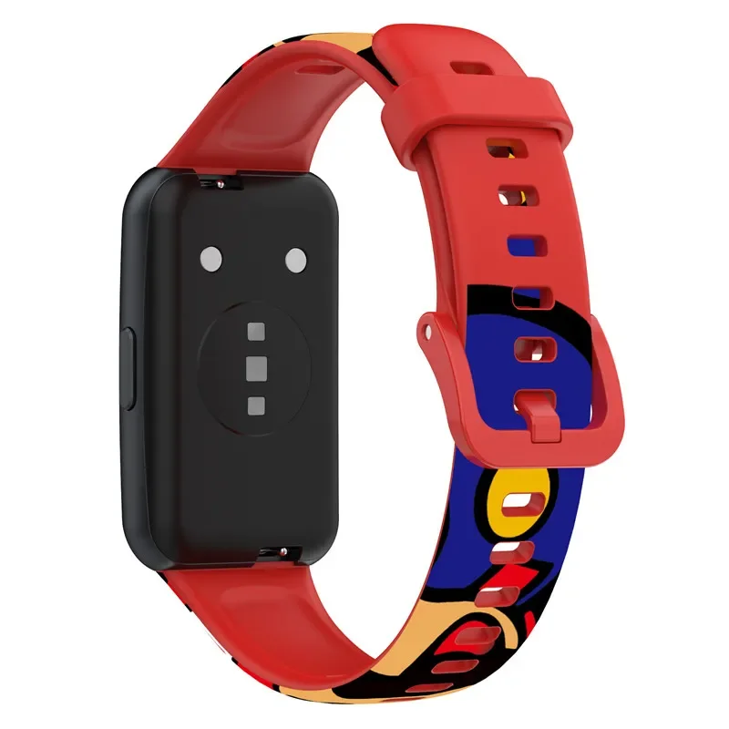 Silicone Strap For Huawei Band 7 Honor Band 6 Colorful Pattern Replacement Watchbands For Huawei Band 6 Pro Smart Watch Correa