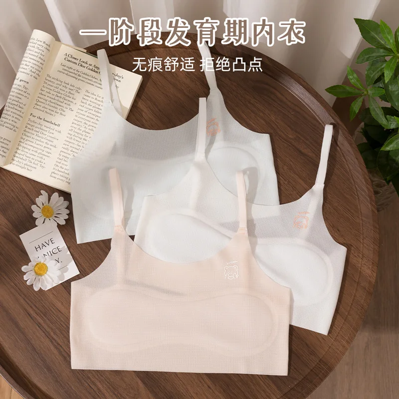 

Children's Underwear Summer Ice Silk Girls Primary and Secondary School Students Vests Girls' Bras