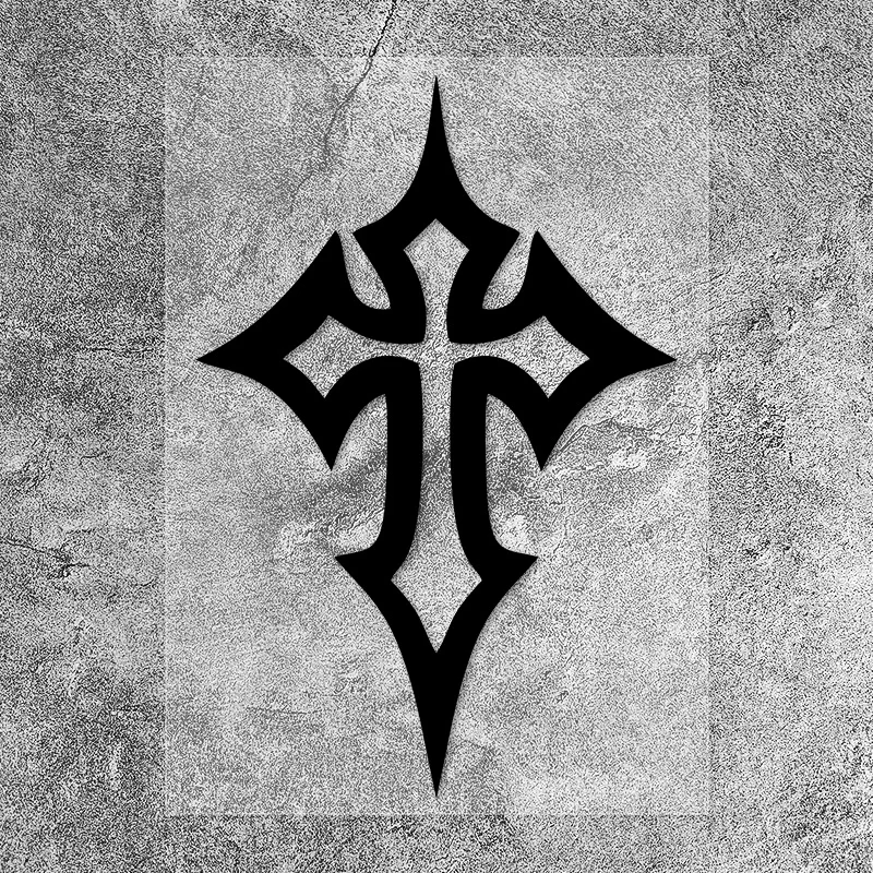 1PC Gothic Cross Car Sticker, Eye - Catching Art Design, Fashionable Auto Decor Accessory