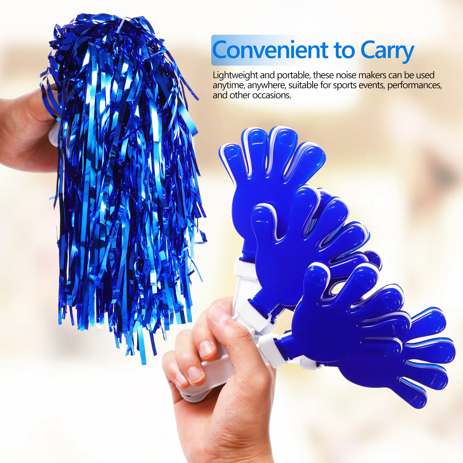 

Набор для громкого поддержания: надувные палочки, помпоны, хлопушки, шумовые инструменты для спортивных мероприятий, выступлений и привлечения аудитории