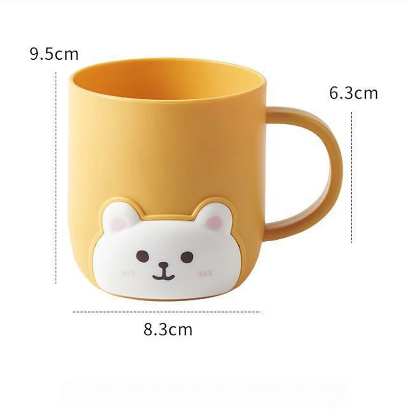 Toothbrush Cup for Children, Bear, Cute Cartoon Gargle, Plastic, Household Merchandise, Student Dormitory, Kids Products, Banheiro, 1-2Pcs