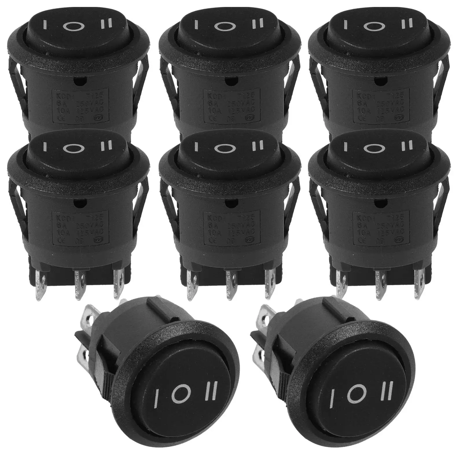 8Pcs Vehicle Electronic Toggle Switch Round Rocker 3 Position Heavy Duty Switch for Marine Car Boat Car Toggle Switches