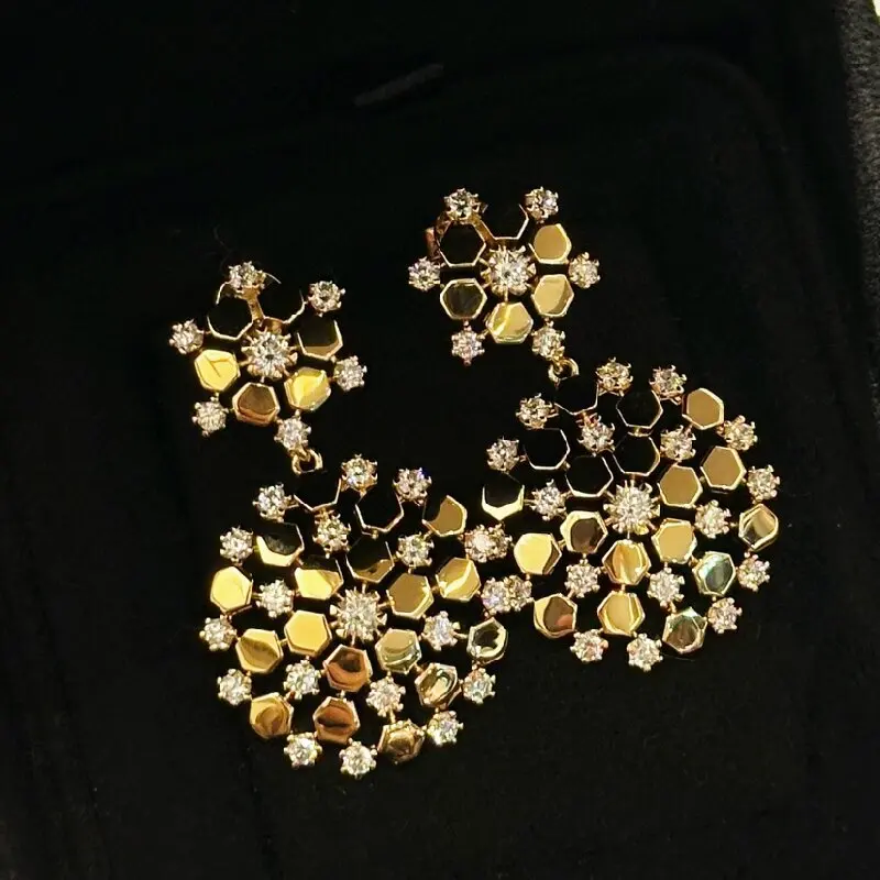 

ARIGAYA стерлингового серебра 925 пробы розовое золото 3A серьги с кубическим цирконием для вечеринок женские изысканные роскошные ювелирные изделия высшего качества тренд