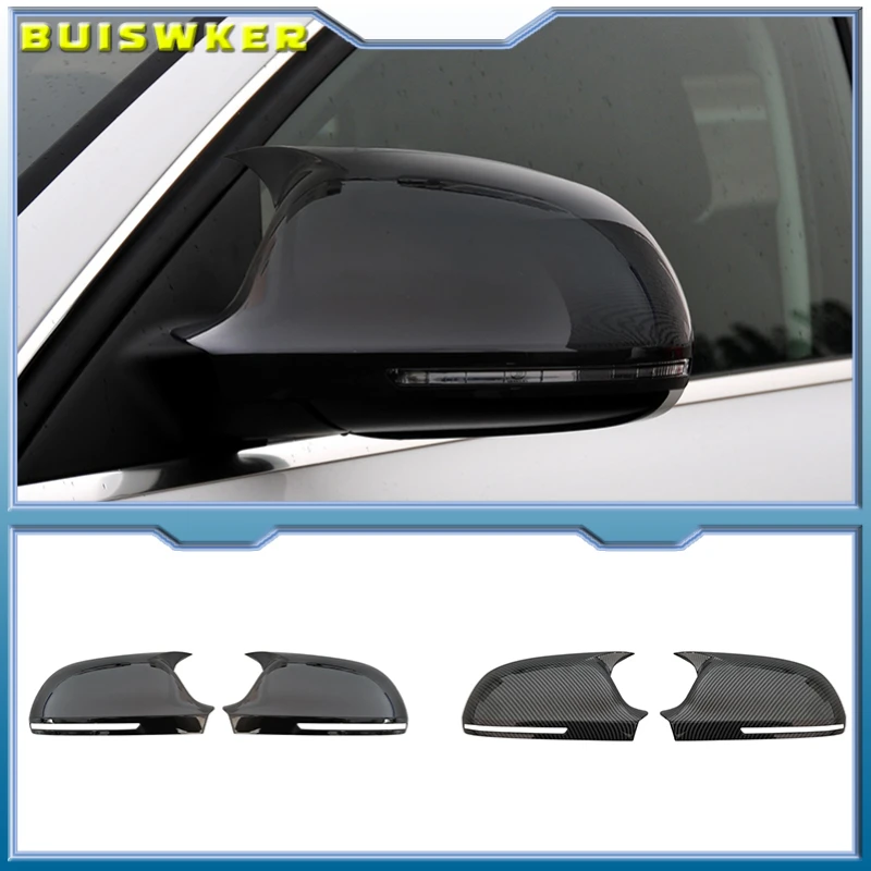 

ABS Carbon fiber style add-on type car side door mirrors cover auto rearview mirror capS for Audi A4 A5 B8 A3 8P A6 C6 Q3