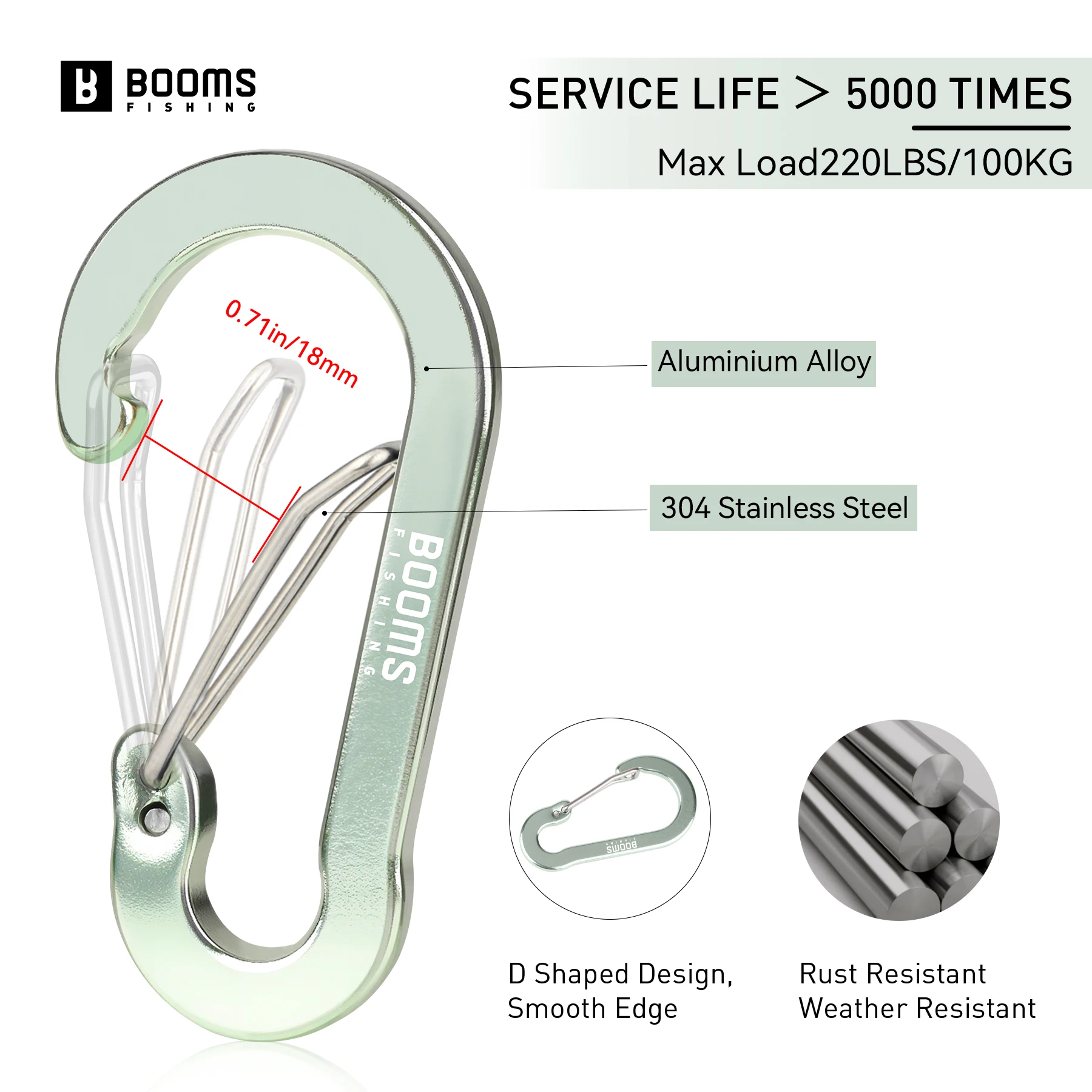 ازدهار الصيد 8 سنتيمتر متعددة الاستخدام سبائك الألومنيوم حلقة تسلق كليب كبيرة Caribeener الفولاذ المقاوم للصدأ الربيع المفاتيح Caribeaner كليب