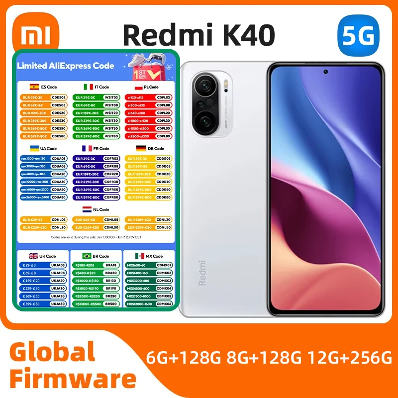 xiaomi redmi k40 5G 12GB RAM 256GB ROM 6.67 inch Android Unlocked All Colours in Good Condition Original Cell phone used phone