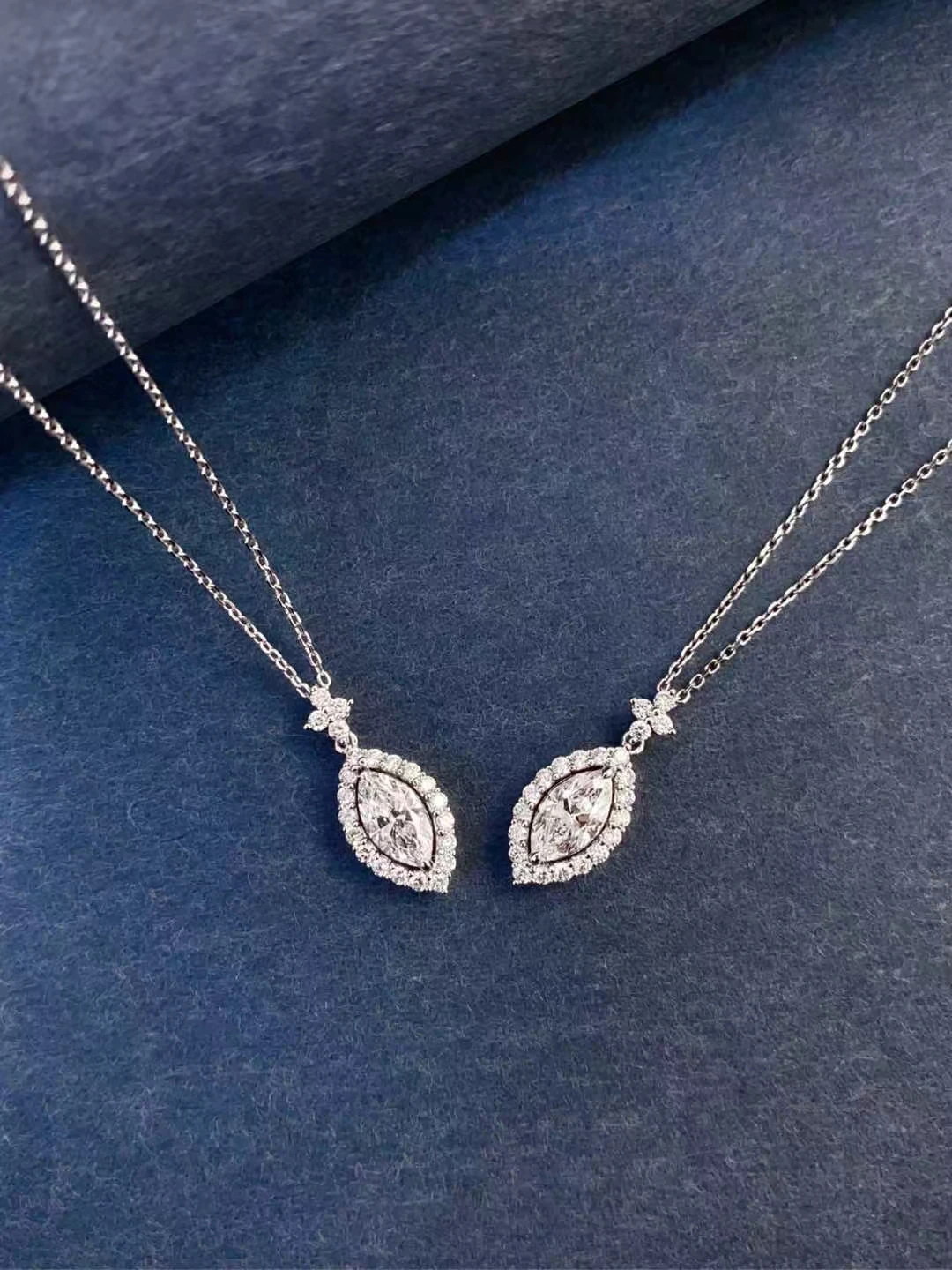 

18-каратное золото, выращенный в лаборатории бриллиант CVD HPHT, огранка маркизы, 1 карат, бриллиантовый кулон, цепочка с уплотнительными звеньями, ожерелье на ключицу, ювелирные изделия, Рождественский берег