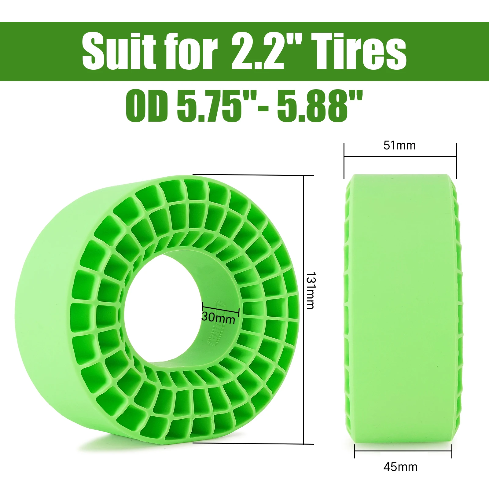 INJORA Silicone Rubber Insert Foam  146-149mm (5.75" OD) 2.2" Tires 