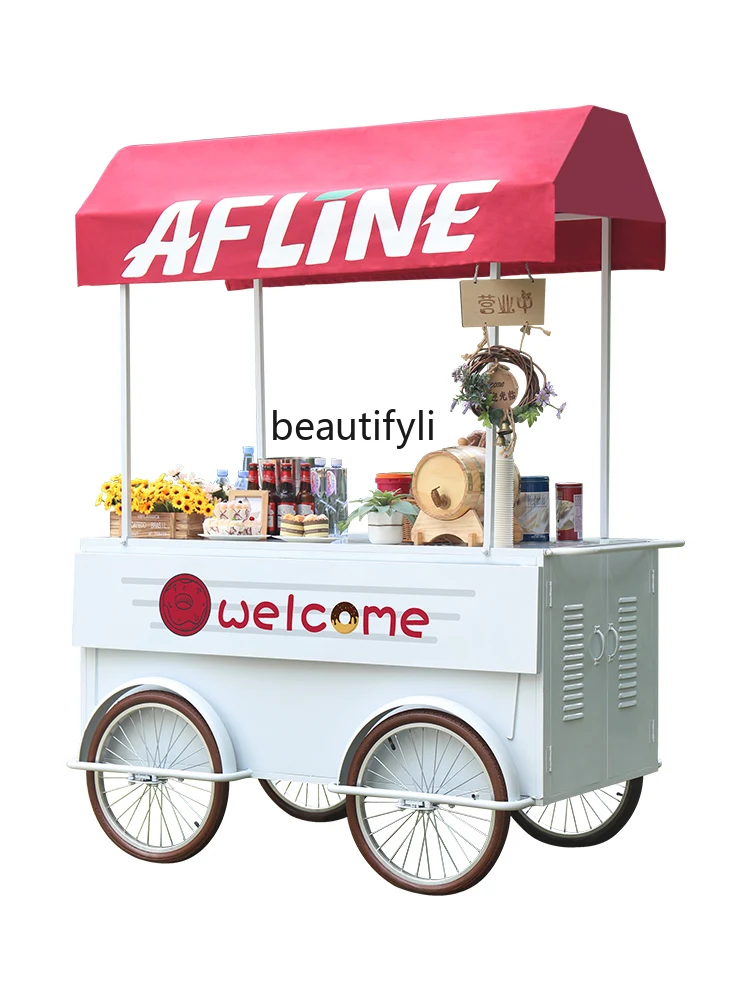 

Market Night Market Stall Car Snack Dining Car Mobile Trolley Multi-Functional Promotion Decoration Float