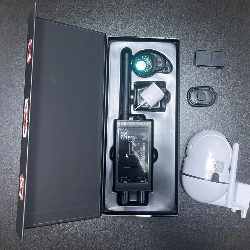 

Hidden Camera Finder M8000 - Infrared Filter Lens Detection, RF Signal Scanner for Pinhole Cam in Hotel, Bathroom, Changing Room