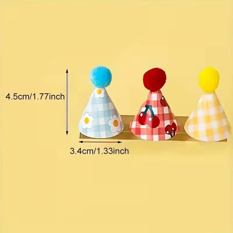 30 Stück Mini Bunte Partyhüte Geschenkdekoration Tortendekoration Dessertflaggen für Hochzeit Kindergeburtstag DIY Deko Babyparty – Detail 5