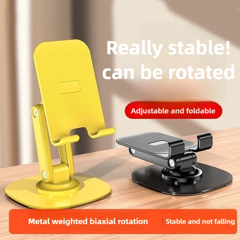 360 °   Soporte giratorio plegable para teléfono móvil de escritorio, soporte de plástico + soporte inferior de Metal para teléfono, soporte Universal para tableta perezoso
