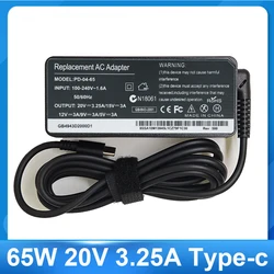 65W 20V 3.25A USB Type-C AC Laptop Power Adapter Charger For Lenovo Thinkpad X1 Carbon Yoga X270 X280 T580 P51 P52s E480 E470