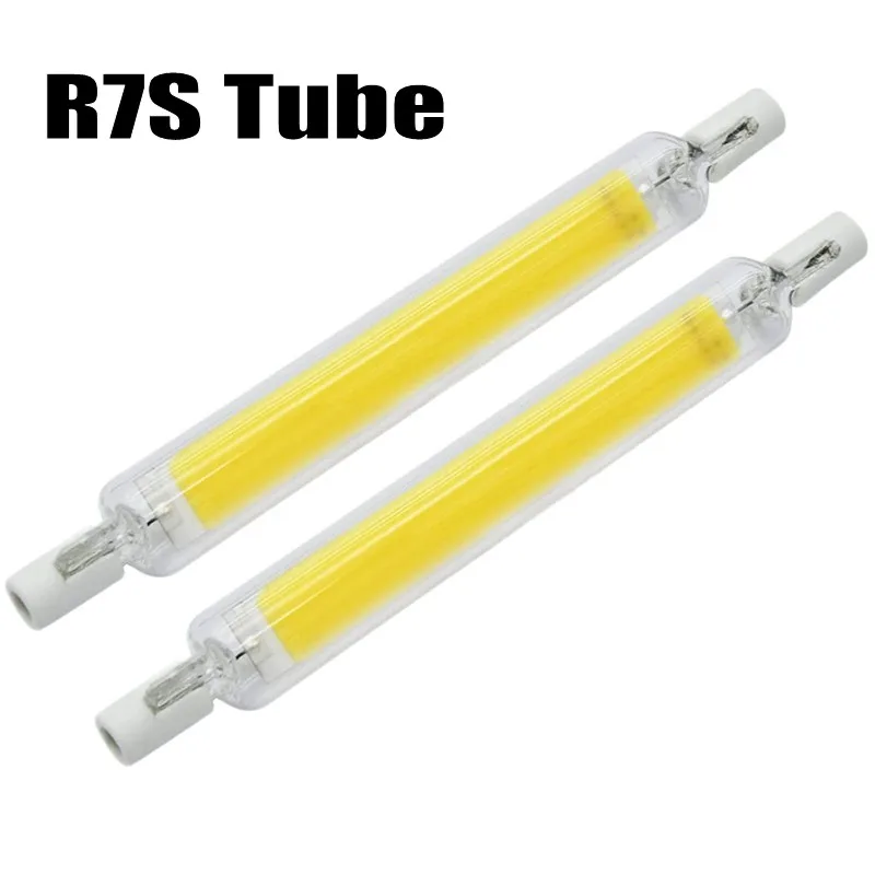 LED R7s COB Glass Tube Super Bright 118mm J118 78mm J78 COB Light Bulb AC110V 120V 130V 220 240V Home Replace Halogen Lamp