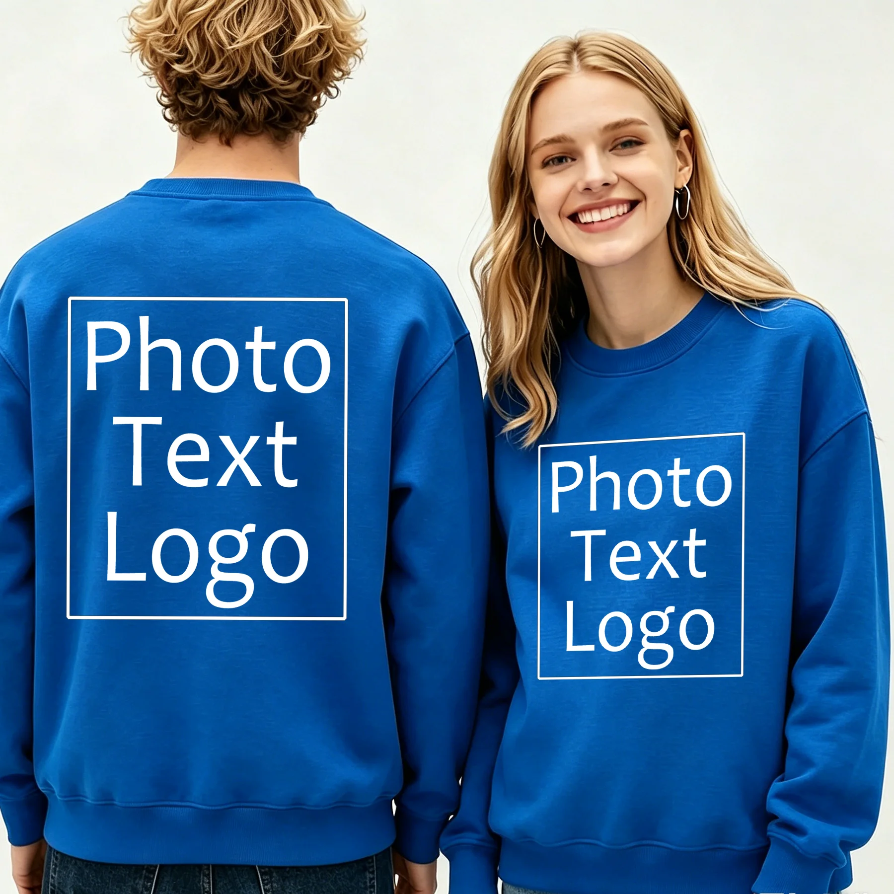 Couple Autumn Customized Design Personalized Pullovers Casual Loose O-Neck Sweatshirt Sport Team All-Match Tops Y2K Streetwear