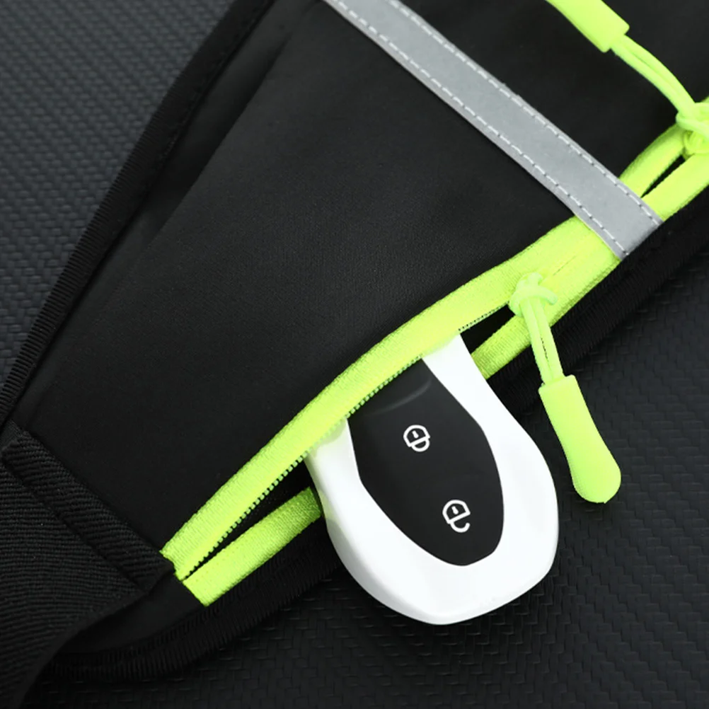 

1Pcs Waterproof Sports Waist Pack Black Large Capacity Lightweight Fanny Pack Three Pockets Reflective Strips for Running