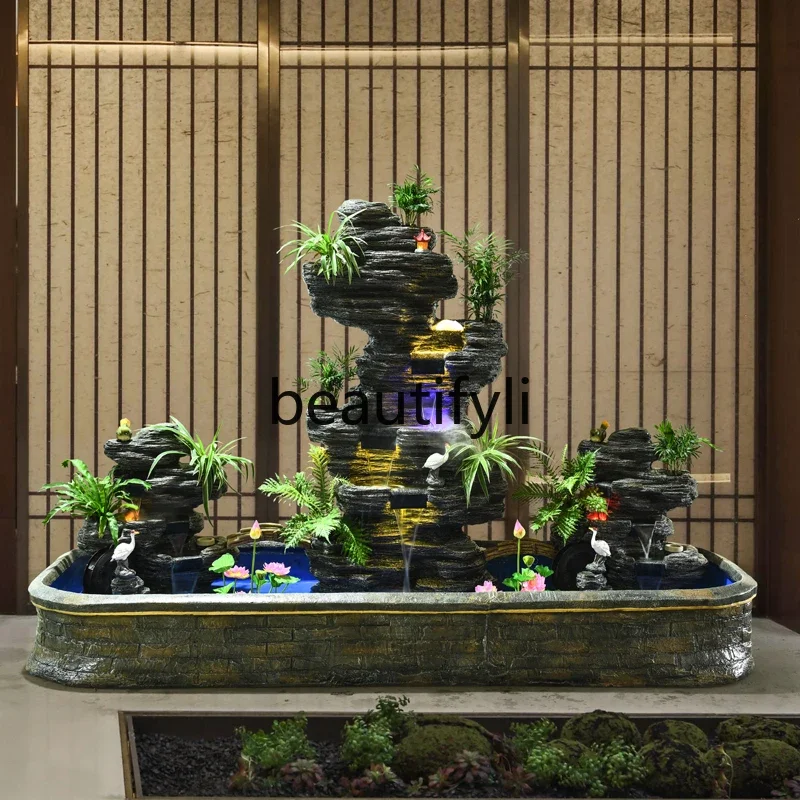 D06 Outdoor rockery, flowing water fountain, garden, courtyard decoration, lucky feng shui wheel, landscape ornament